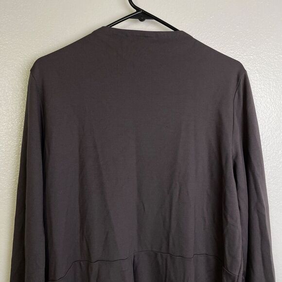 Bryn Walker Modal Cardigan Sweater Medium Brown Open Front Waterfall Stretch * - Picture 8 of 14